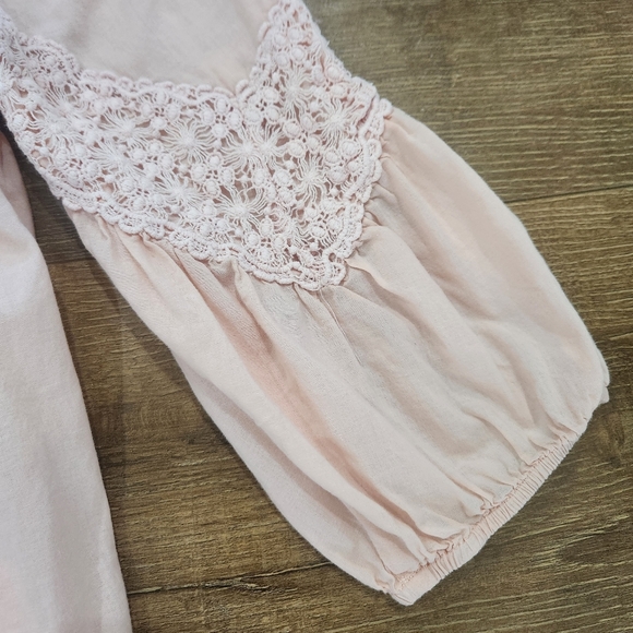 Sundance Crochet Henley Blouse Med Boho Lightweight Casual Hippie Cottage - Picture 9 of 9